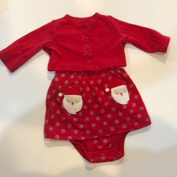 2 piece Carters Newborn Christmas dress w/sweater - Picture 2 of 4